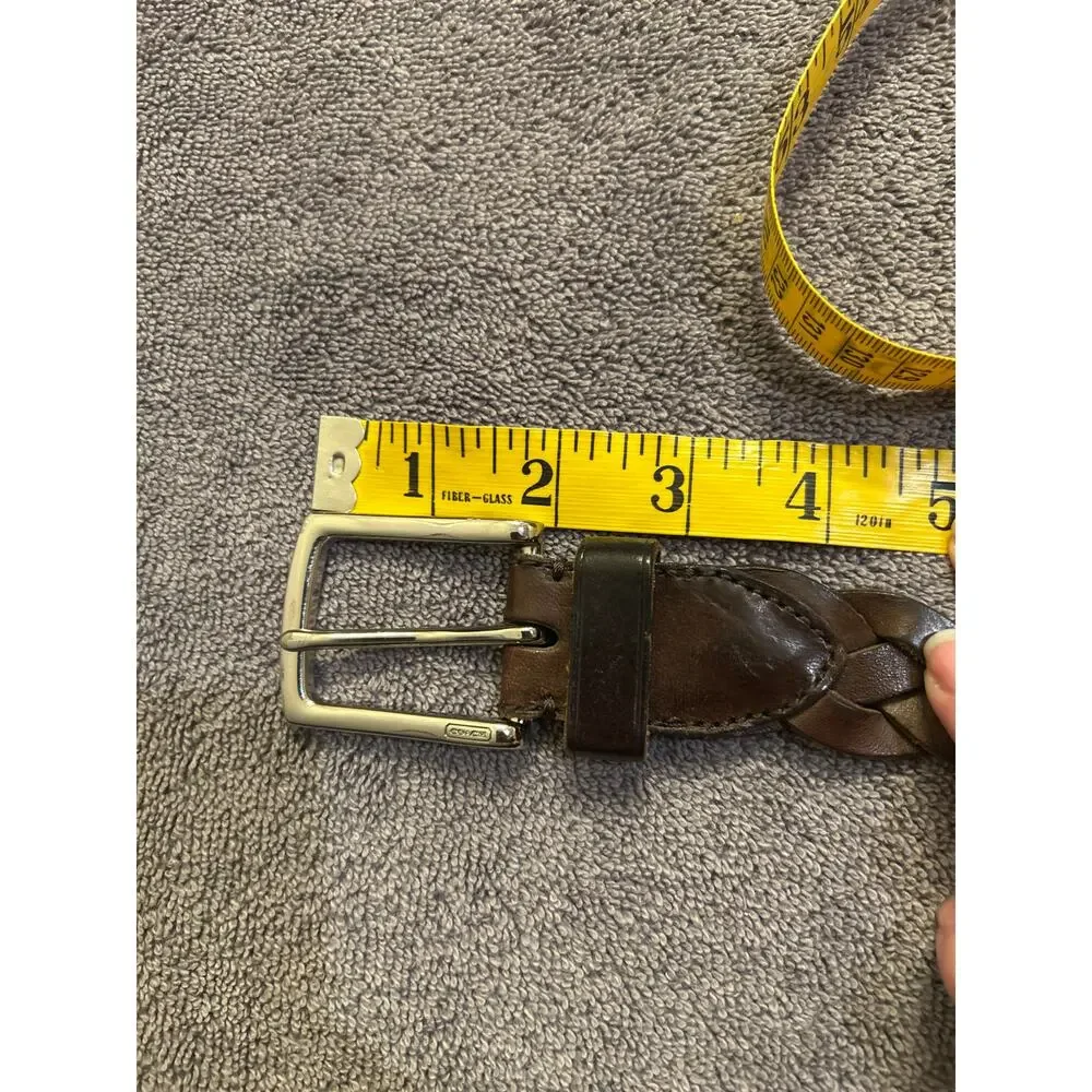 COACH Brown Leather Braided Belt